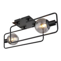 DECKENLEUCHTE    61/23/19 cm  - Schwarz, Design, Glas/Metall (61/23/19cm) - Globo