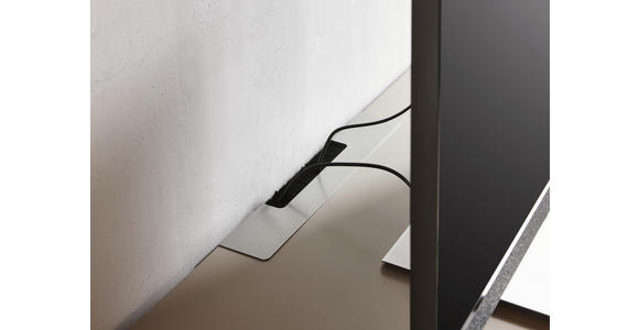 WOHNWAND in Eichefarben, Fango - Edelstahlfarben/Fango, Design, Glas/Holz (311,2/204,4/55,7cm) - Dieter Knoll