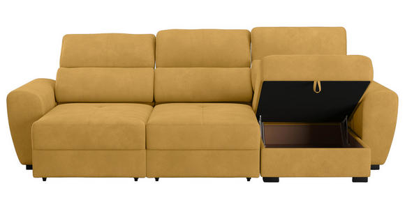 ECKSOFA Senfgelb Mikrofaser  - Senfgelb/Schwarz, KONVENTIONELL, Kunststoff/Textil (285/177cm) - Carryhome