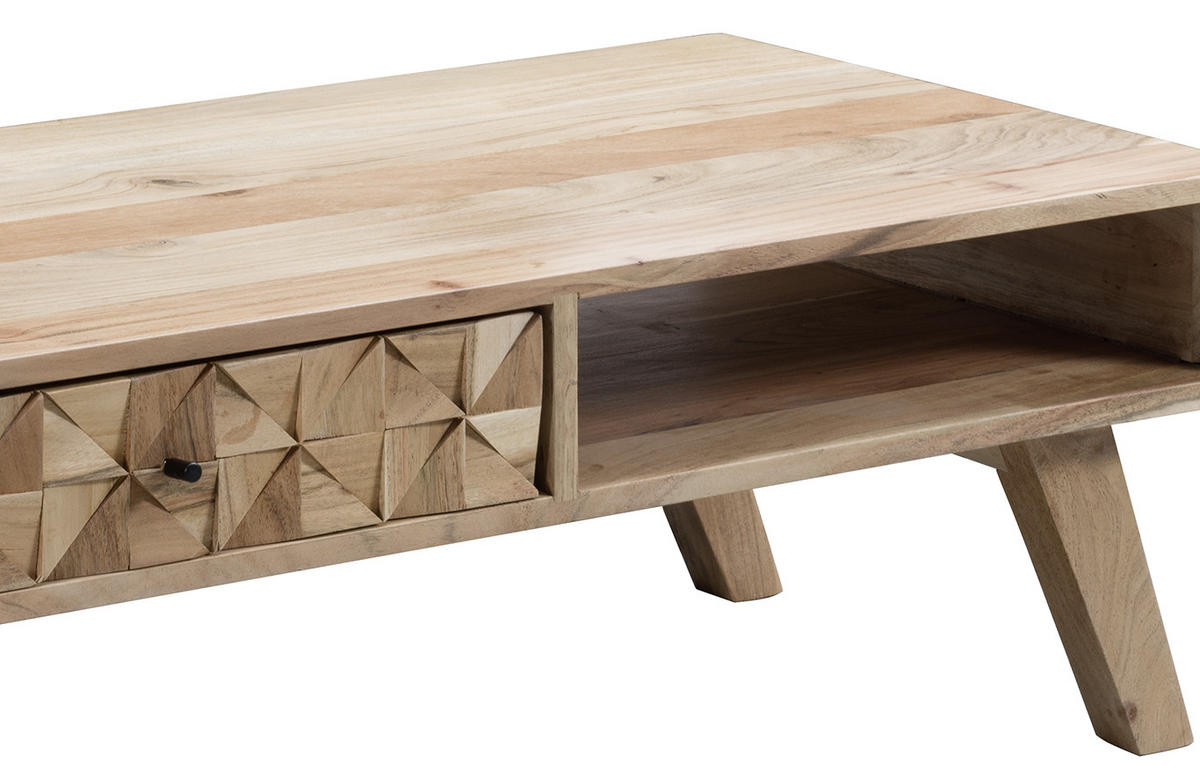 COUCHTISCH in Holz 95/50/35 cm  - Schwarz/Akaziefarben, Design, Holz (95/50/35cm) - MID.YOU