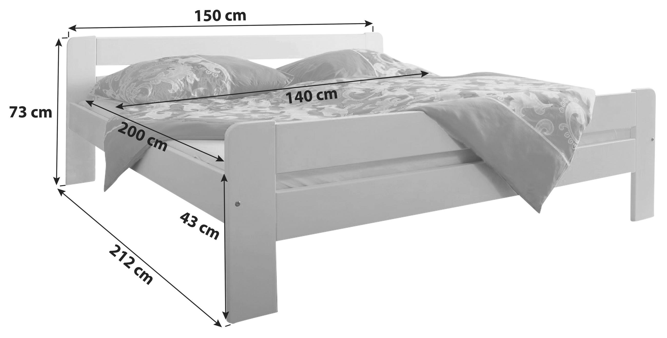 BETT 140/200 cm  in Weiß  - Weiß, Natur, Holz (140/200cm) - MID.YOU