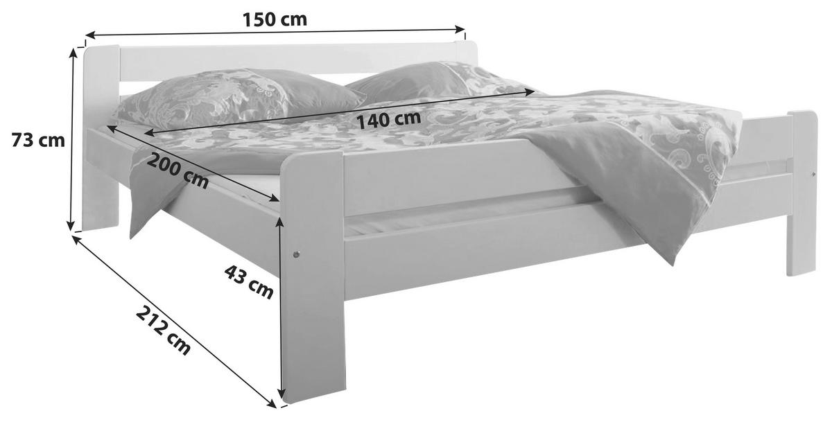 POSTEĽ, 140/200 cm biela - biela, Natur, drevo (140/200cm) - MID.YOU