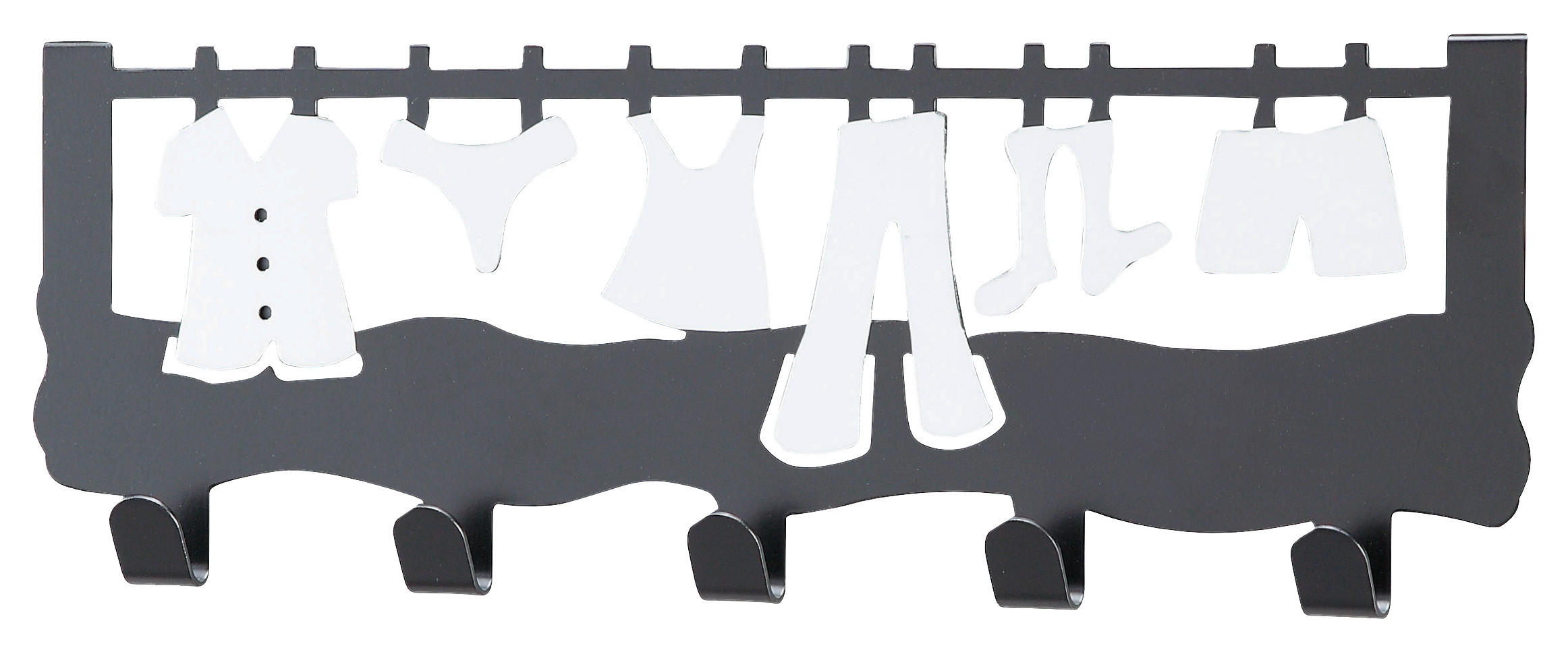 VJEŠALICA ZA VRATA  crna, boje kroma  metal  - boje kroma/crna, Moderno, metal (33/12cm) - Boxxx