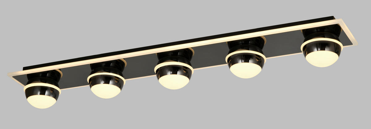 LED-DECKENLEUCHTE Biarritz 40/40/14 cm  - Schwarzchrom, Design, Kunststoff/Metall (40/40/14cm)