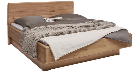 BETT 180/200 cm,  in Bronzefarben, Wildeiche, Befestigungsmaterial, Bettschubladen,  - Wildeiche/Schwarz, Natur, Holz (180/200cm) - Valnatura