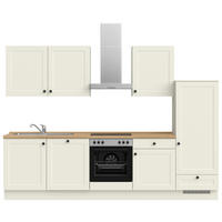 KÜCHENLEERBLOCK 300 cm   in Weiß, Eichefarben  - Eichefarben/Schwarz, MODERN, Holzwerkstoff/Metall (300cm) - Nobilia