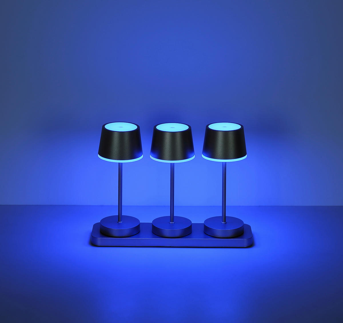 AKKU-TISCHLEUCHTE Dawson 8,3/20 cm  - Champagner/Opal, Design, Kunststoff/Metall (8,3/20cm) - Globo