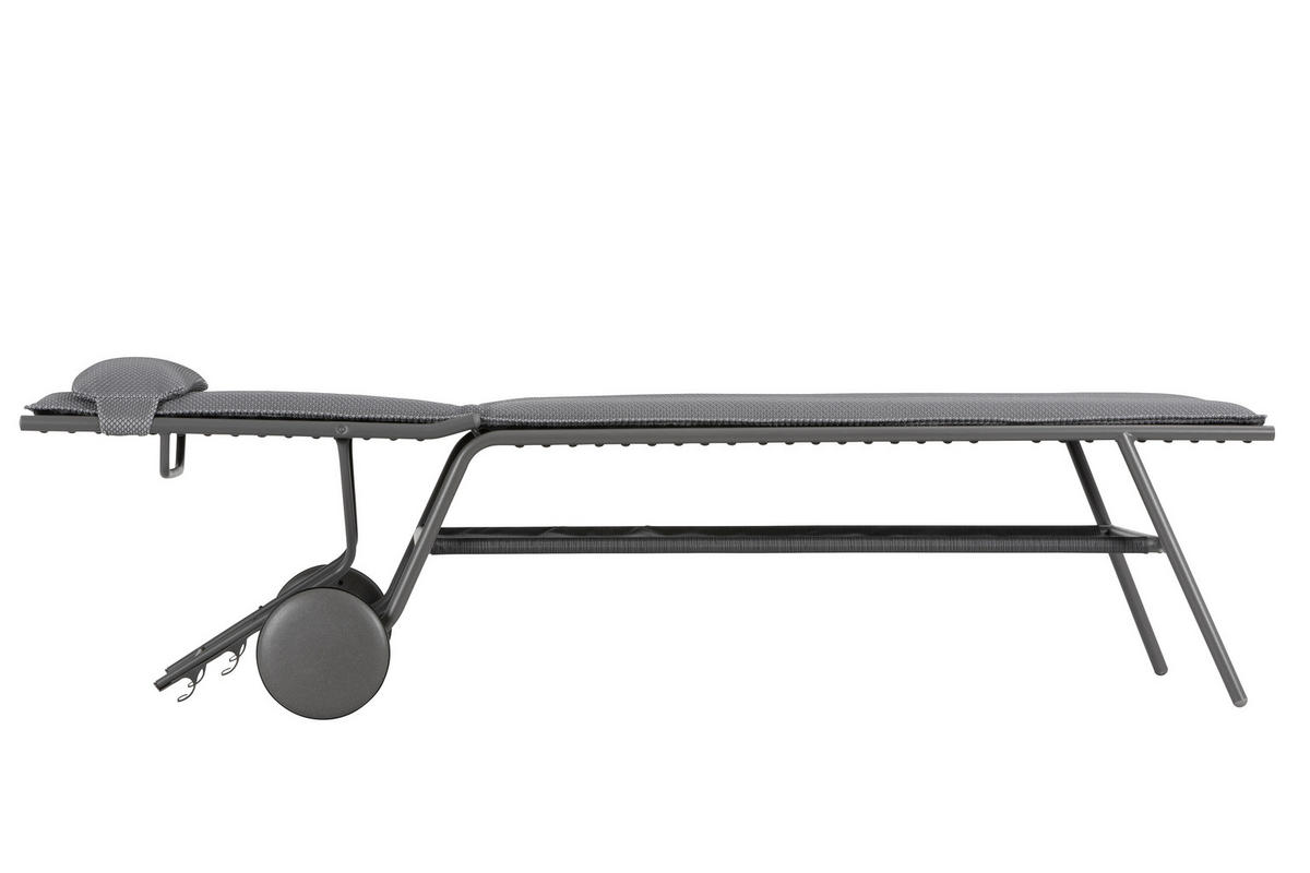 GARTENLIEGE 80/48/200 cm  - Grau, Basics, Textil/Metall (80/48/200cm) - Lafuma Mobilier