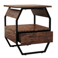 NACHTSCHRANK 40/50/40 cm  - Eichefarben/Schwarz, MODERN, Holzwerkstoff/Metall (40/50/40cm) - MID.YOU