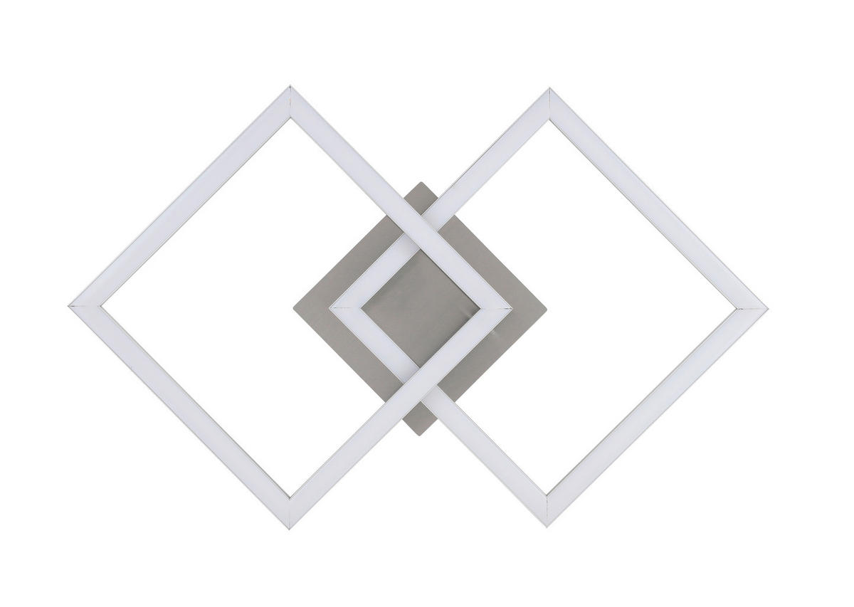LED MENNYEZETI LÁMPA - alumíniumszínű, Basics, műanyag/fém (50,7/35/5,5cm) - Boxxx
