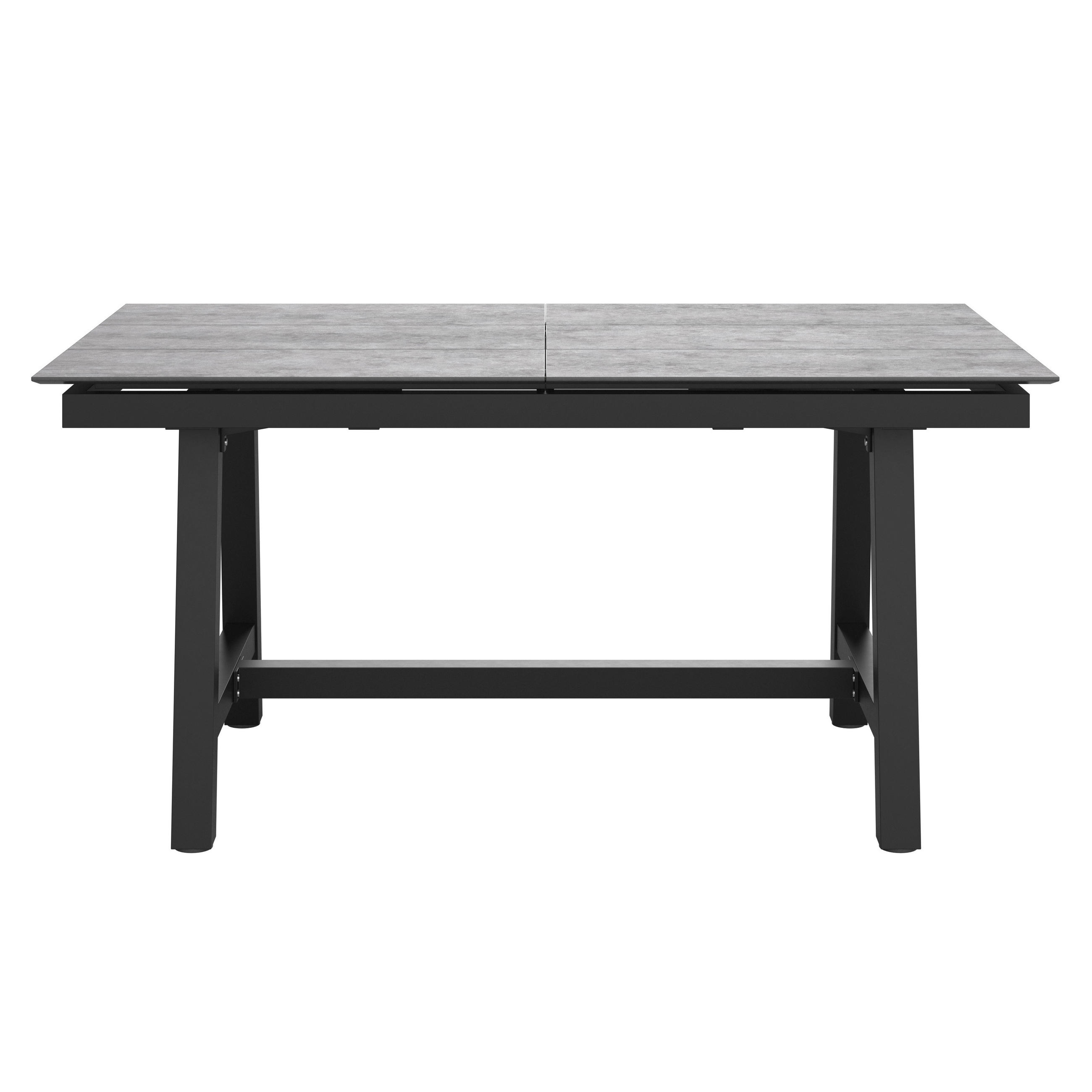 LOUNGETISCH 150-210/89/72 cm Metall, Kunststoff Anthrazit, Grau rechteckig - Anthrazit/Grau, Design, Kunststoff/Metall (150-210/89/72cm) - Amatio