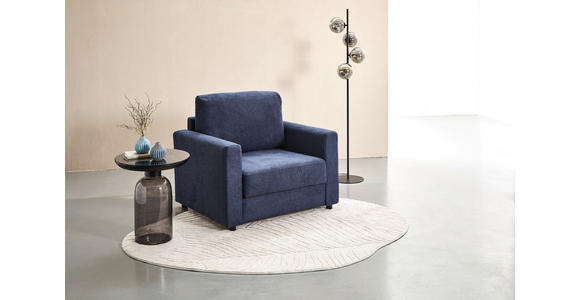 SCHLAFSESSEL Webstoff Dunkelblau    - Schwarz/Dunkelblau, KONVENTIONELL, Textil (104/85/90cm) - Xora