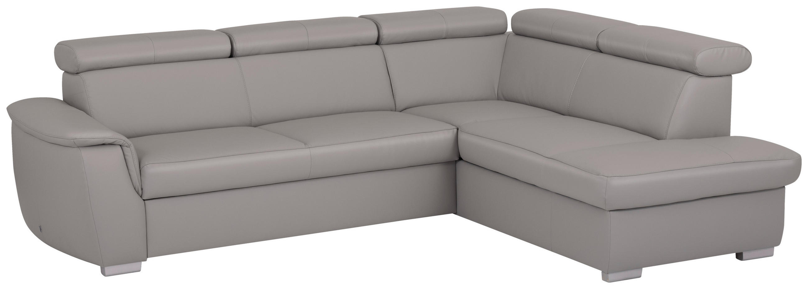 SEDACÍ SOUPRAVA, kůže, textil, platinová - barvy stříbra/platinová, dřevo/textil (262/211cm) - Celina Home