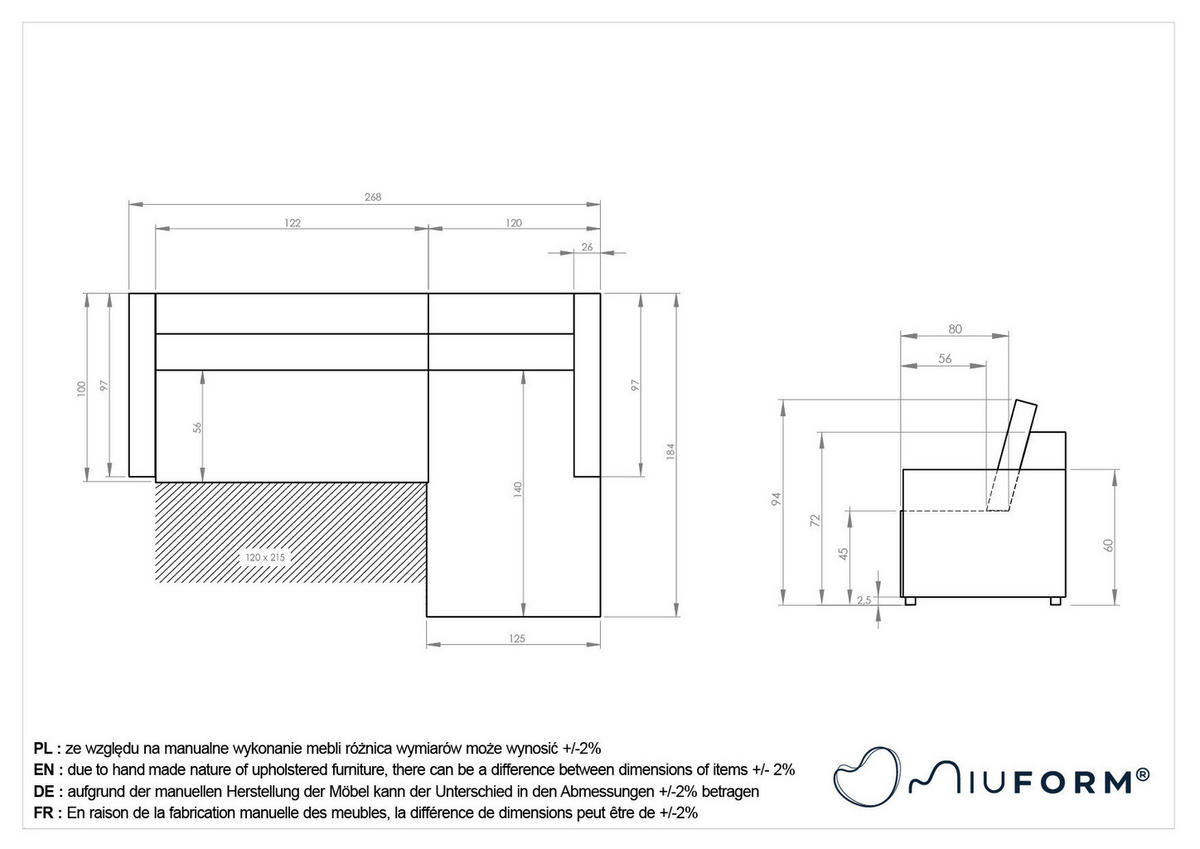 ECKSOFA  in Gelb  268/184 cm  - Gelb/Schwarz, Design, Kunststoff/Textil (268/184cm) - MID.YOU