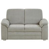 2-SITZER-SOFA Chenille Hellgrau  - Hellgrau/Alufarben, Konventionell, Textil/Metall (156/96/89cm) - Beldomo Comfort