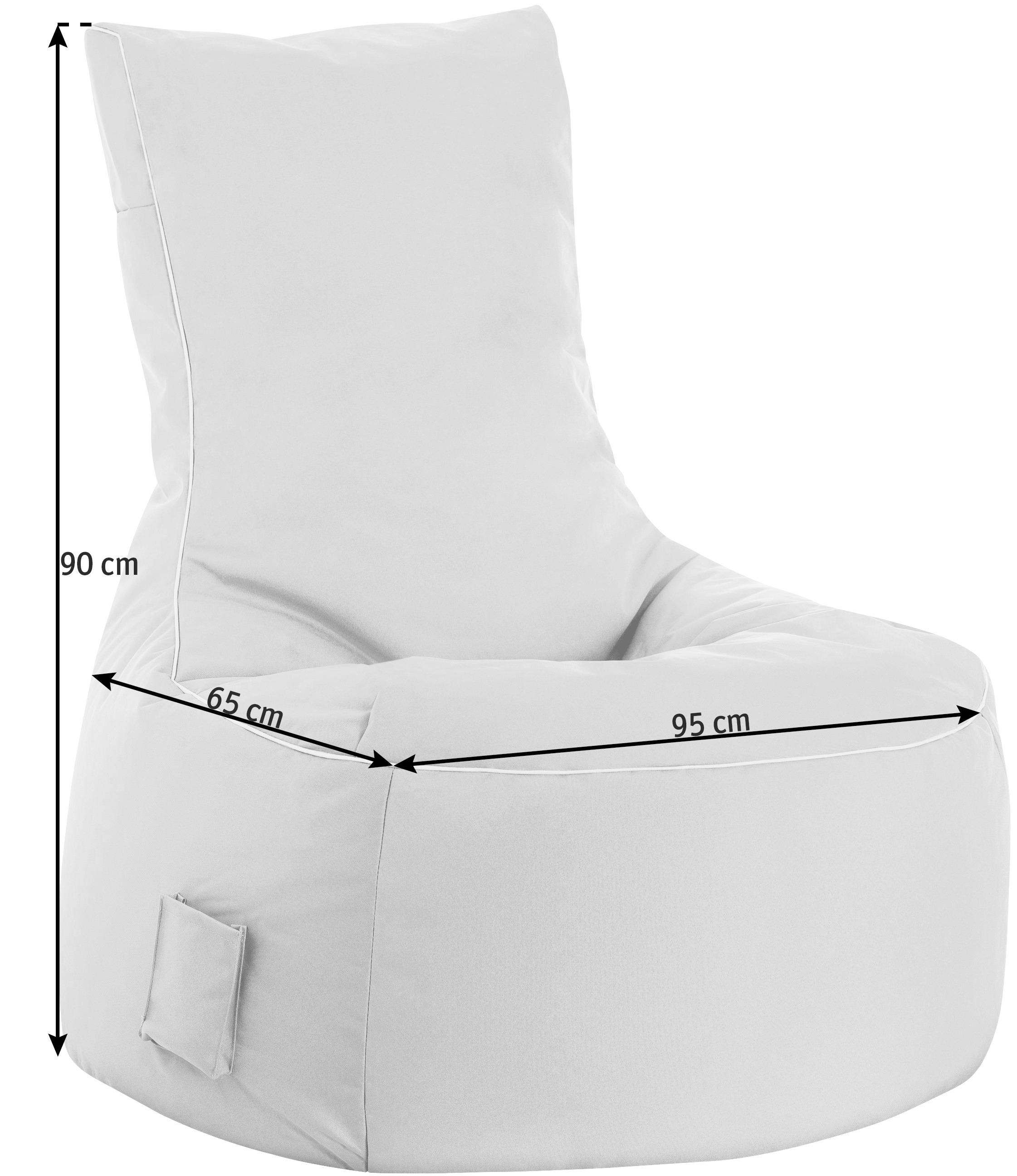 SITZSACK 300 l  - Weiß/Grün, Design, Textil (95/90/65cm)