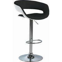 TABURET DE BAR in textil negru, alb  - alb/culoare crom, Design, metal/textil (54/83-104/49cm) - Carryhome