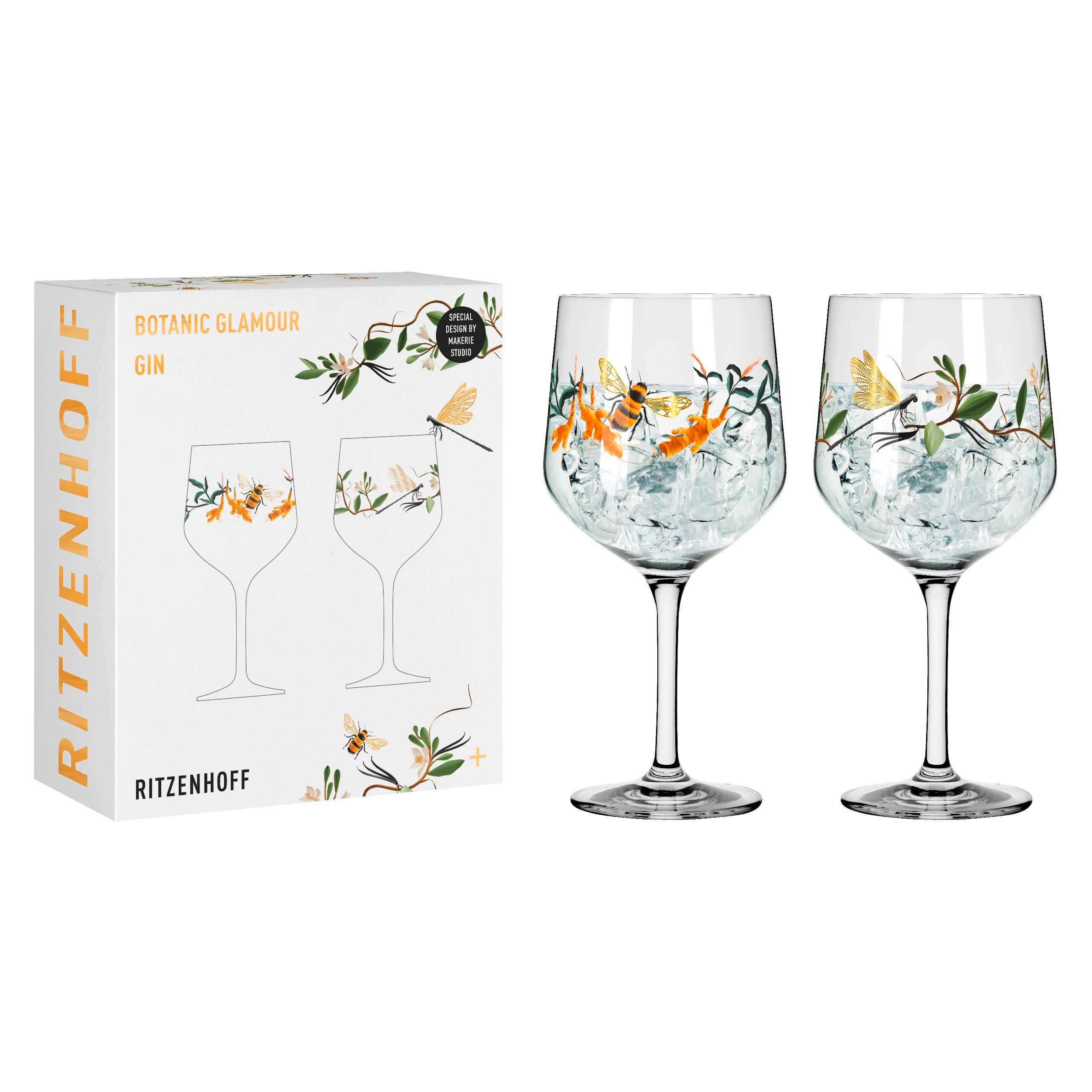 GINGLAS 720 ml 2-teilig  - Schwarz/Orange, LIFESTYLE, Glas (10,7/10,7/21,8cm) - Ritzenhoff