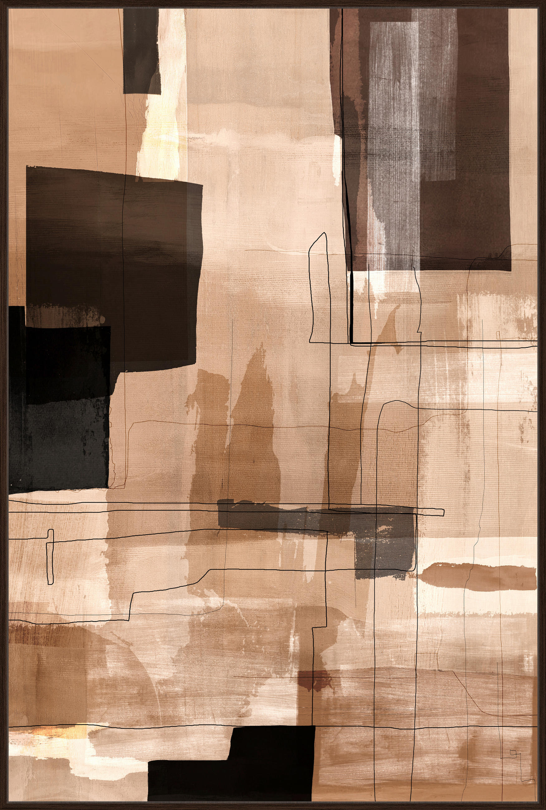 BILD Abstraktes 80/120 cm  - Wengefarben/Braun, LIFESTYLE, Holz/Kunststoff (80/120cm) - Monee