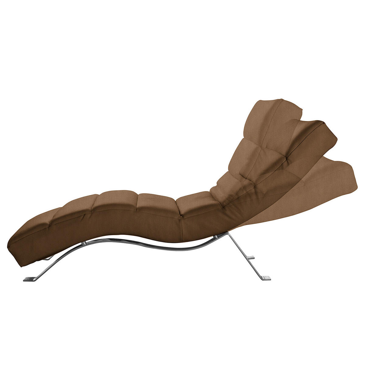 RELAXLIEGE SWING Mikrofaser Dunkelbraun  - Dunkelbraun/Silberfarben, Design, Textil/Metall (65/65-95/171cm) - Livetastic