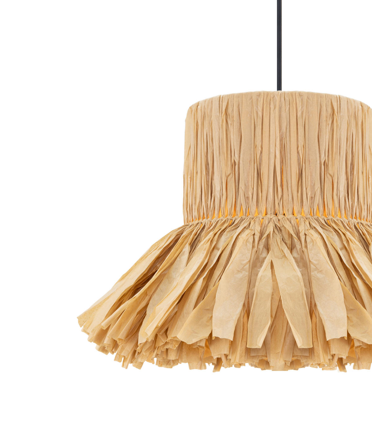 HÄNGELEUCHTE 50/120 cm   - Schwarz/Naturfarben, Design, Papier/Metall (50/120cm) - Collet's Monde