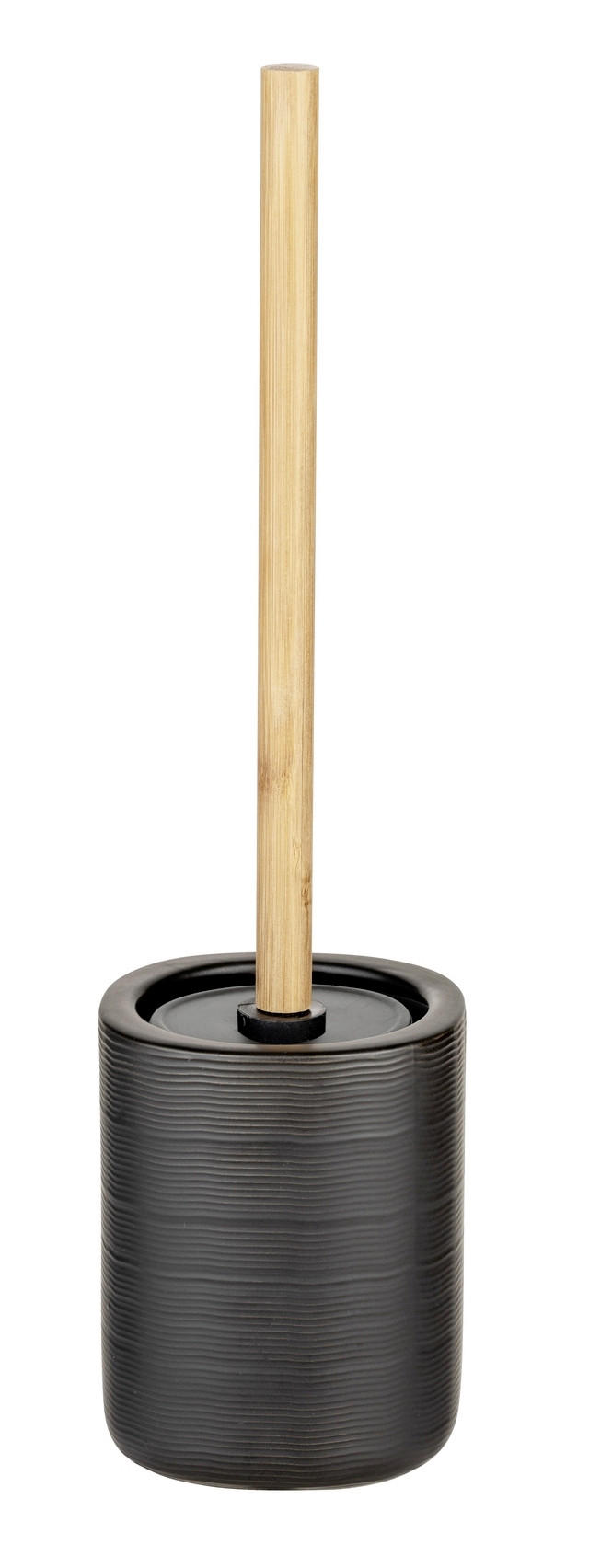 WC-BÜRSTENGARNITUR - Schwarz/Naturfarben, KONVENTIONELL, Holz/Keramik (10/38/10cm) - Schöner Wohnen