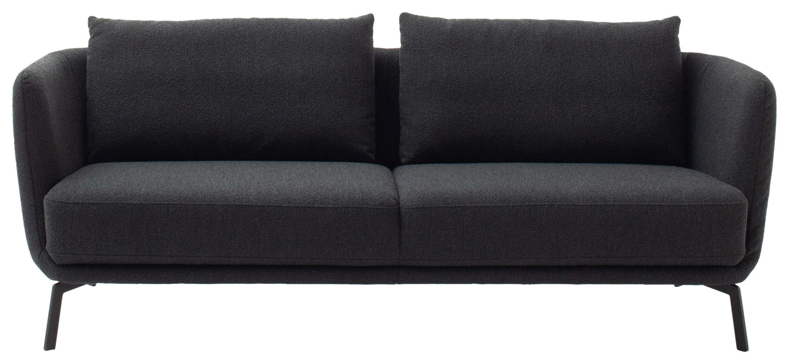 2,5-SITZER in Flachgewebe Schwarz  - Schwarz, Design, Textil/Metall (190/71/91cm) - Schöner Wohnen