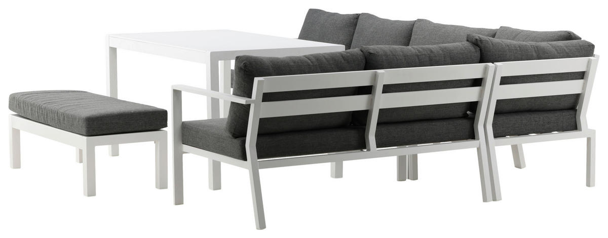 LOUNGESET  - vit/grå, Klassisk, metall/textil - Gardenson