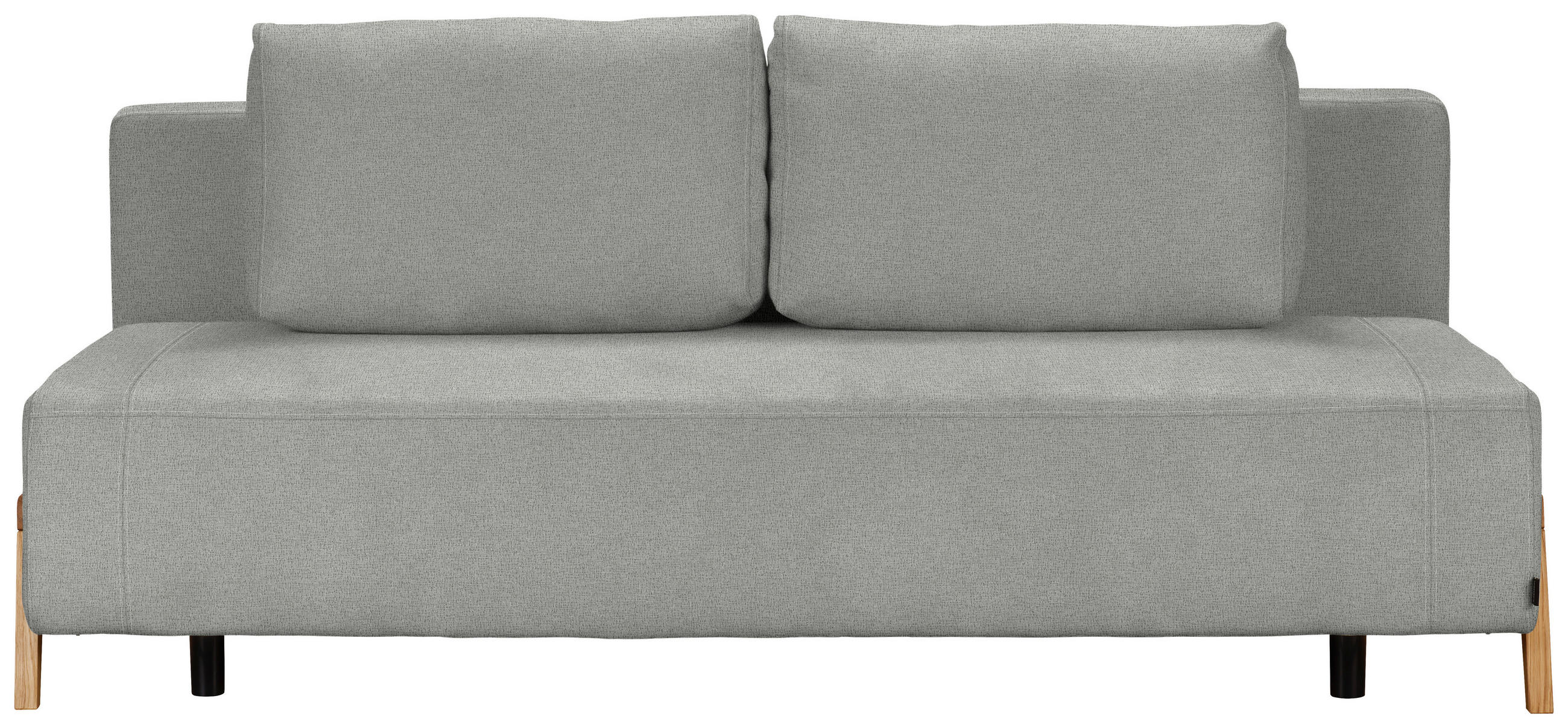 SCHLAFSOFA Chenille Hellgrau  - Hellgrau/Naturfarben, Design, Holz/Textil (211/88/102cm) - Niels Andersson