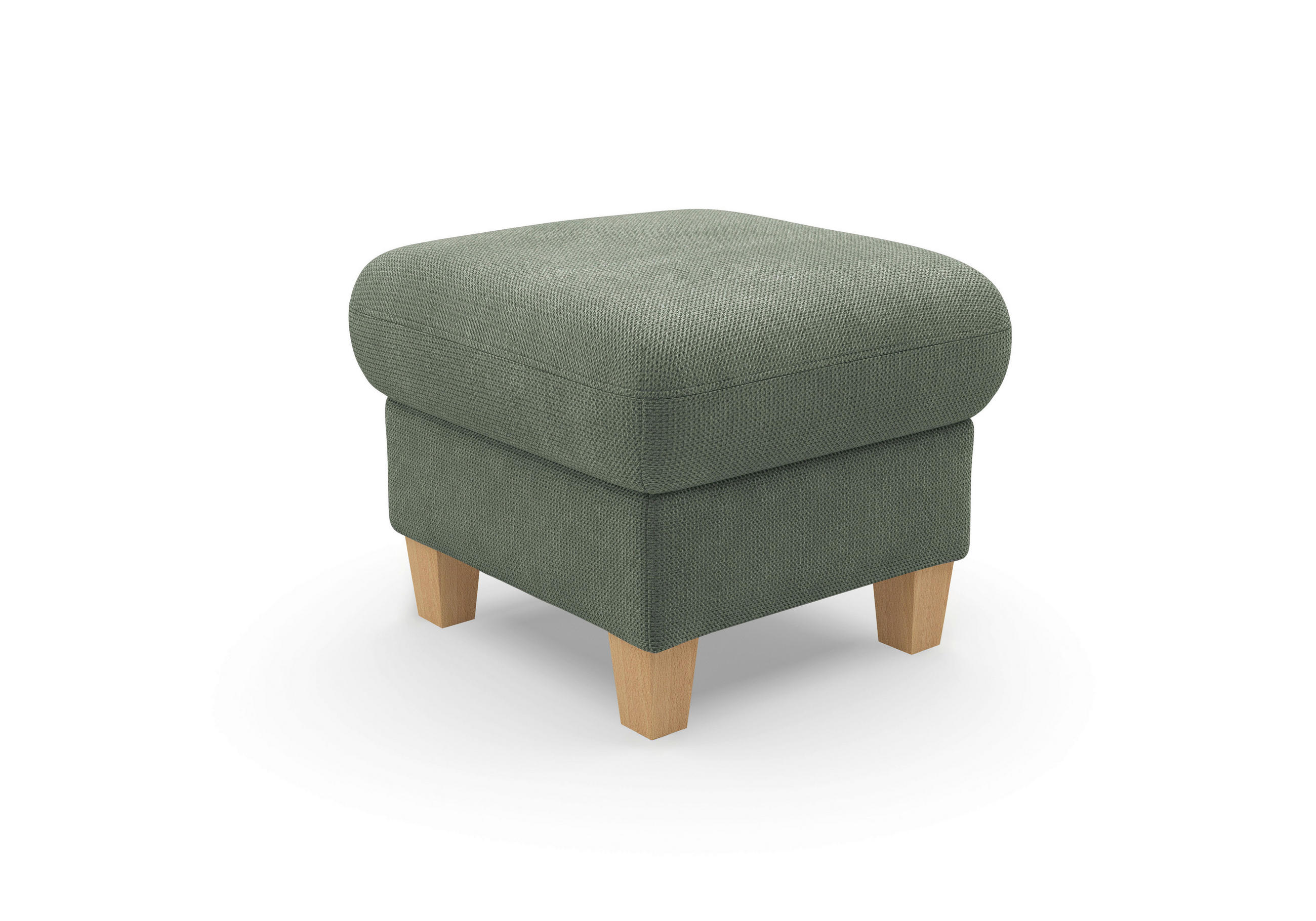 HOCKER Flachgewebe Dunkelgrün  - Dunkelgrün/Eichefarben, KONVENTIONELL, Holz/Textil (58/48/58cm) - Sit & More