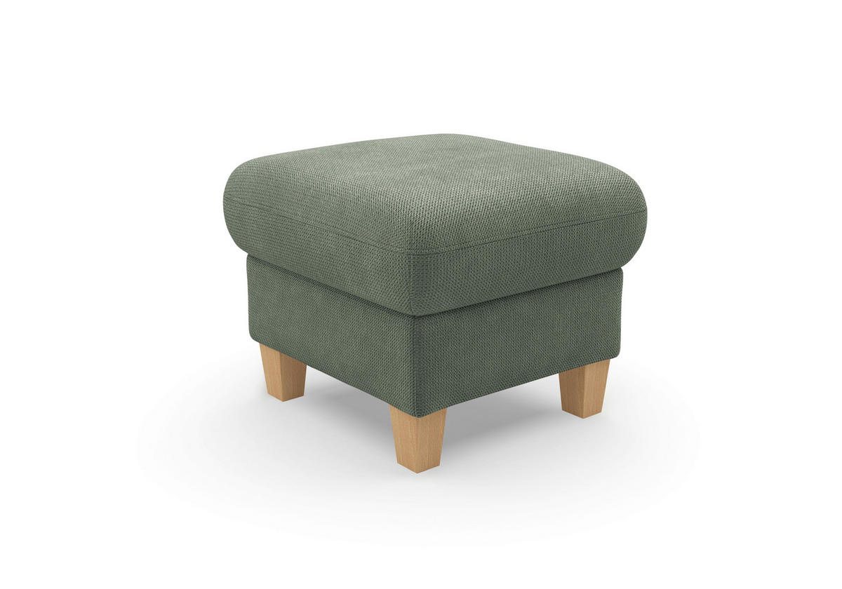 HOCKER Flachgewebe Dunkelgrün  - Dunkelgrün/Eichefarben, KONVENTIONELL, Holz/Textil (58/48/58cm) - Sit & More