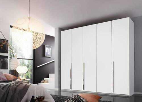 DREHTÜRENSCHRANK in Weiss  - Chromfarben/Weiss, Design, Holzwerkstoff/Metall (251/223/60cm) - home24