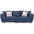 BIGSOFA in Chenille Dunkelblau  - Silberfarben/Dunkelblau, Design, Kunststoff/Textil (243/72/143cm) - Carryhome