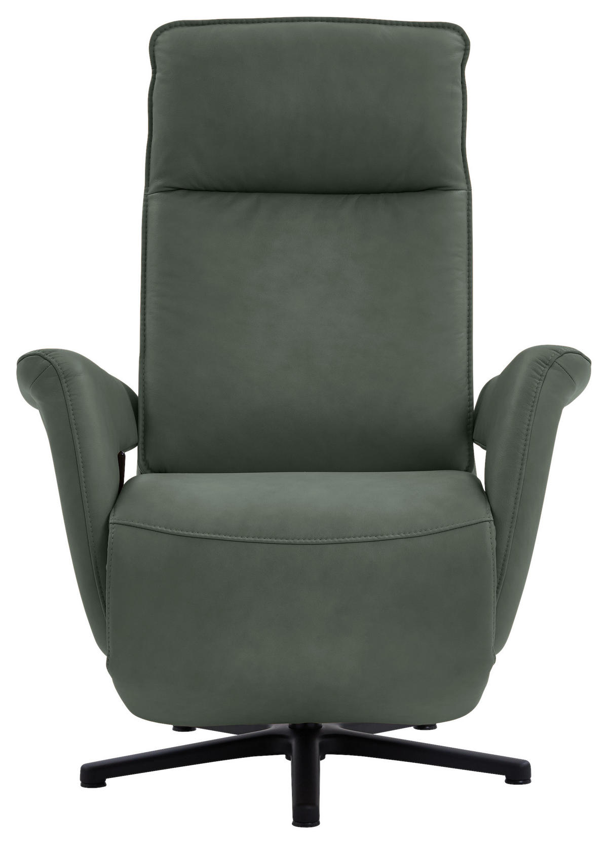 RELAXSESSEL in Leder Dunkelgrün  - Dunkelgrün/Schwarz, Design, Leder/Metall (83/112/87-174cm) - Valdera