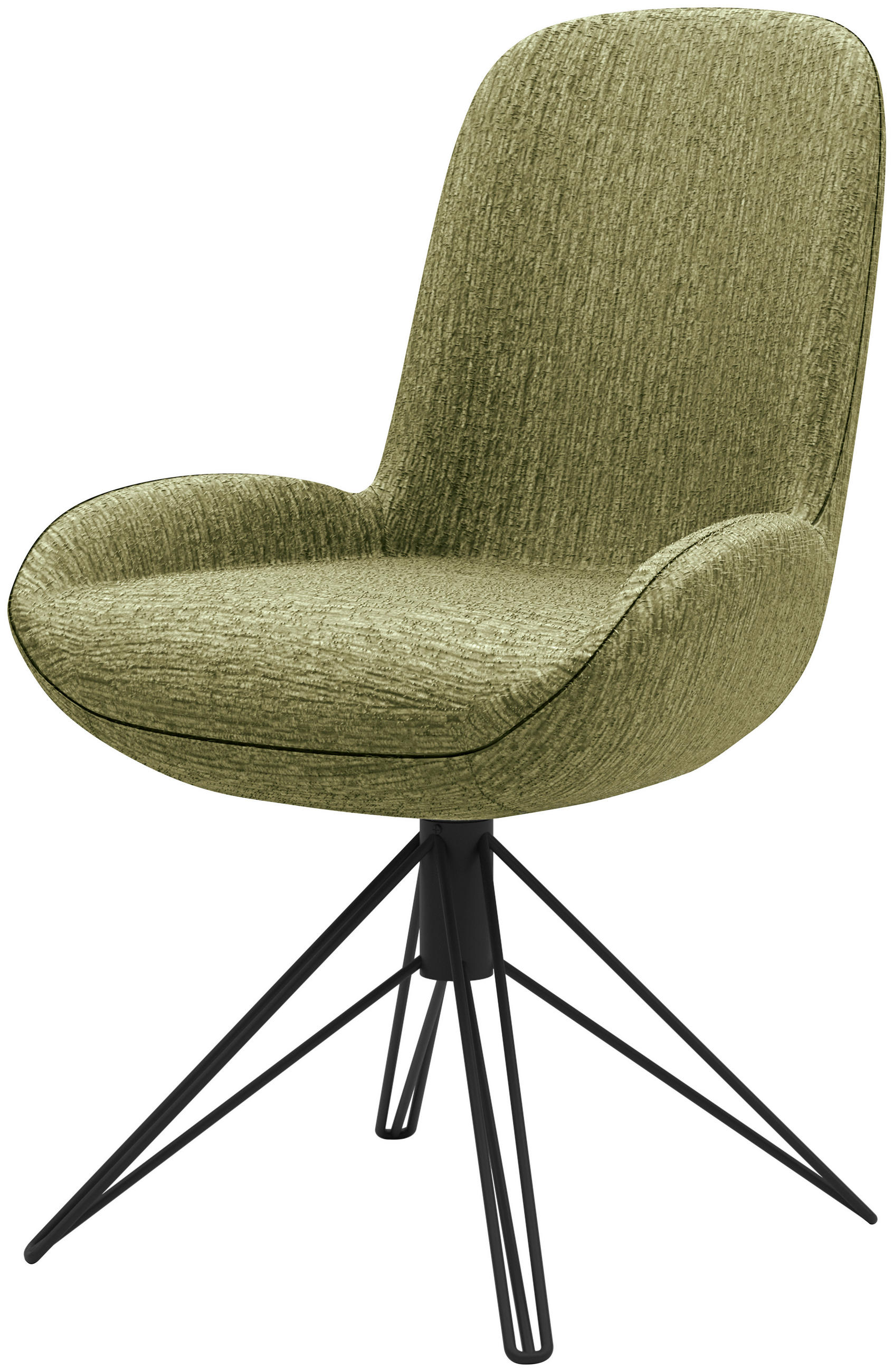 STUHL Chenille Grün - Schwarz/Grün, Design, Textil/Metall (55/90/62cm) - Musterring