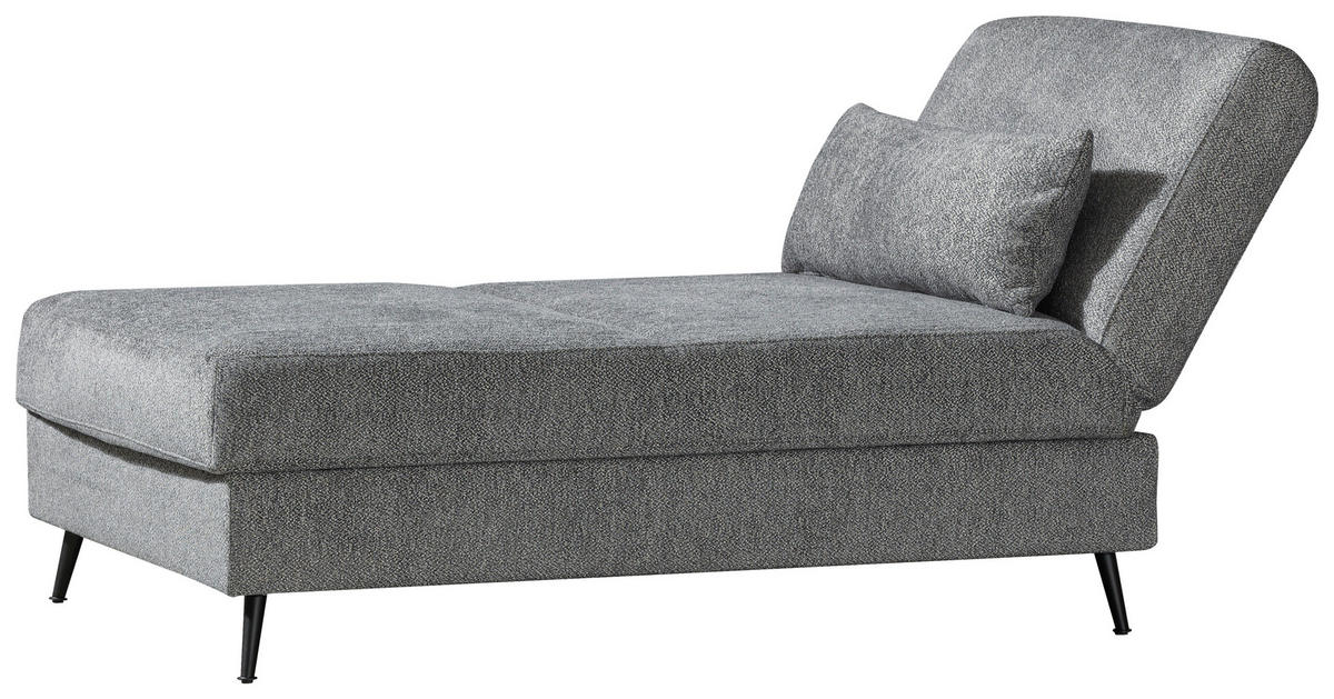 RÉCAMIERE Marla Grau, Beige Webstoff  - Beige/Schwarz, Design, Textil/Metall (205/90/92cm) - Novel