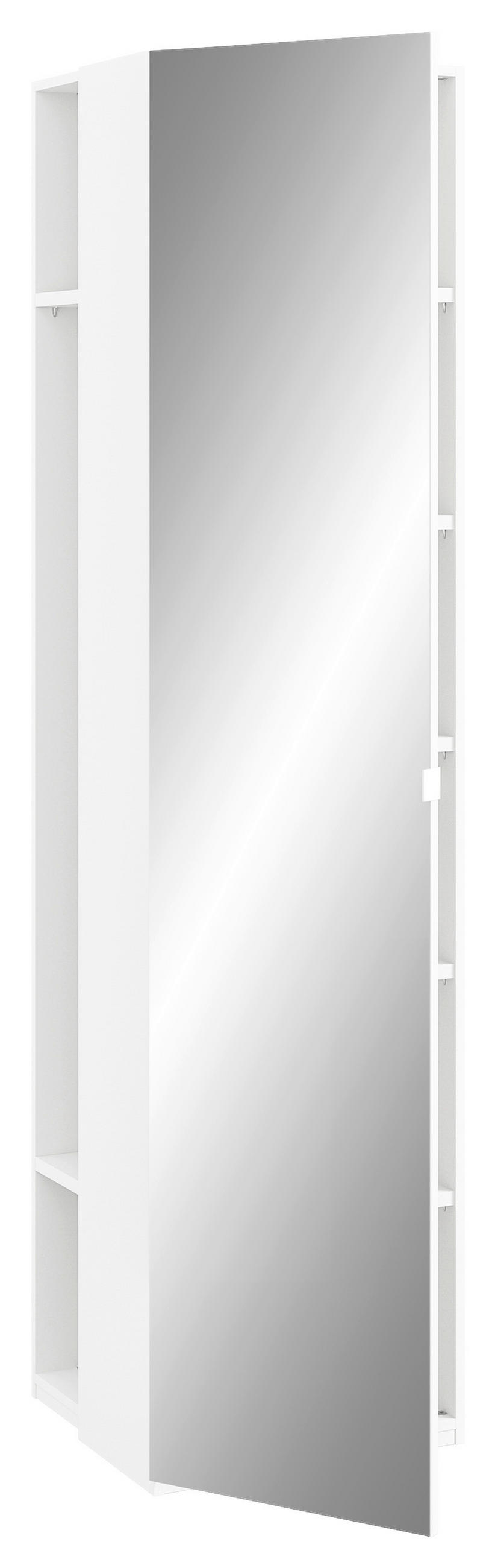 KLEIDERSCHRANK in Weiss  - Weiss/Edelstahlfarben, Design, Glas/Holzwerkstoff (51,3/213,6/59,3cm) - Cantus