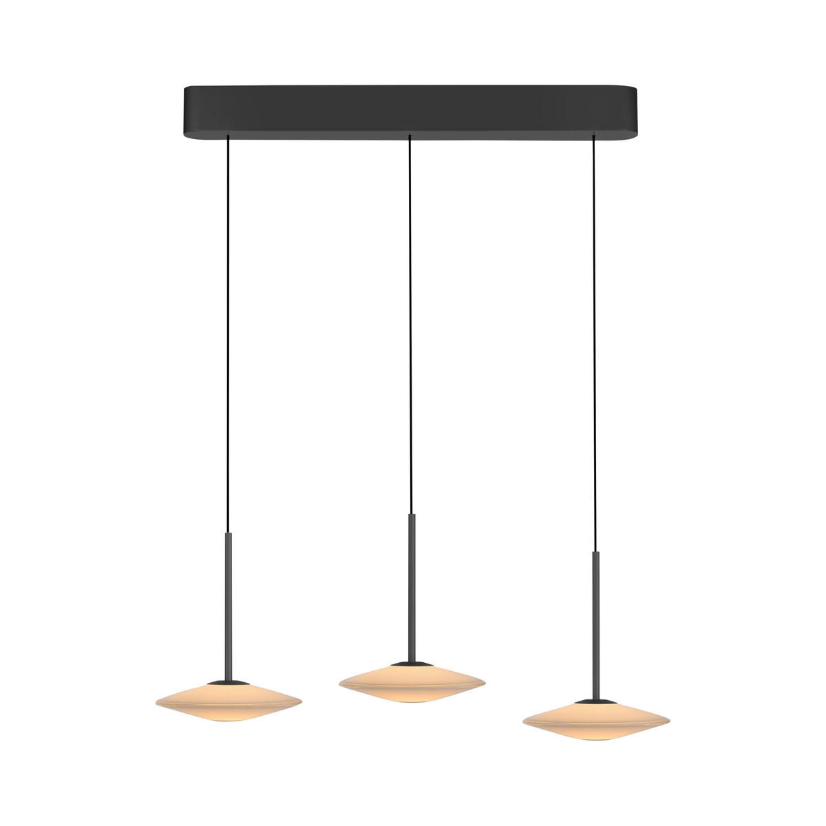 LED-PENDELLEUCHTE 86/20/180 cm  - Schwarz, Design, Glas/Kunststoff (86/20/180cm) - Paul Neuhaus