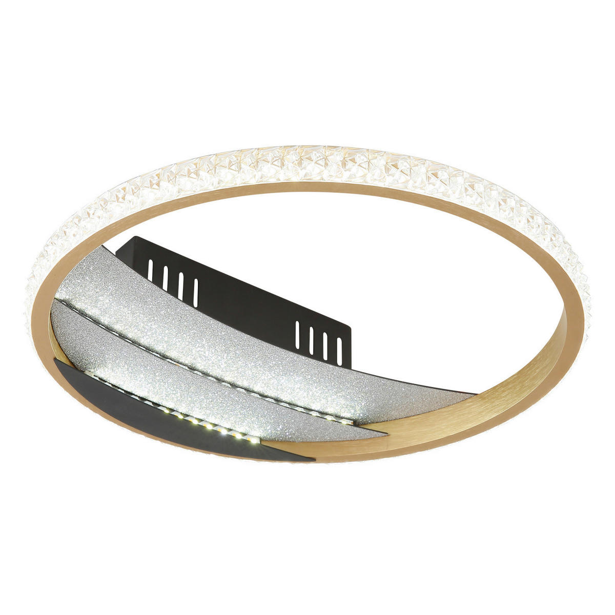 LED-DECKENLEUCHTE 29.5/6 cm   - Goldfarben/Schwarz, Design, Kunststoff/Metall (29.5/6cm) - Globo