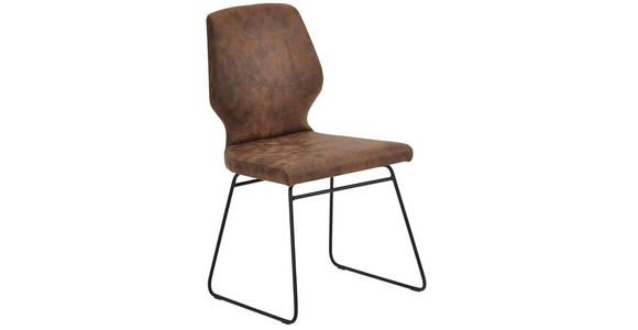 STUHL in Lederlook - Schwarz/Braun, MODERN, Textil/Metall (57/91/57cm) - Venda