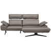 ECKSOFA in Echtleder Graubraun  - Graubraun/Beige, Design, Leder/Metall (239/150cm) - Koinor