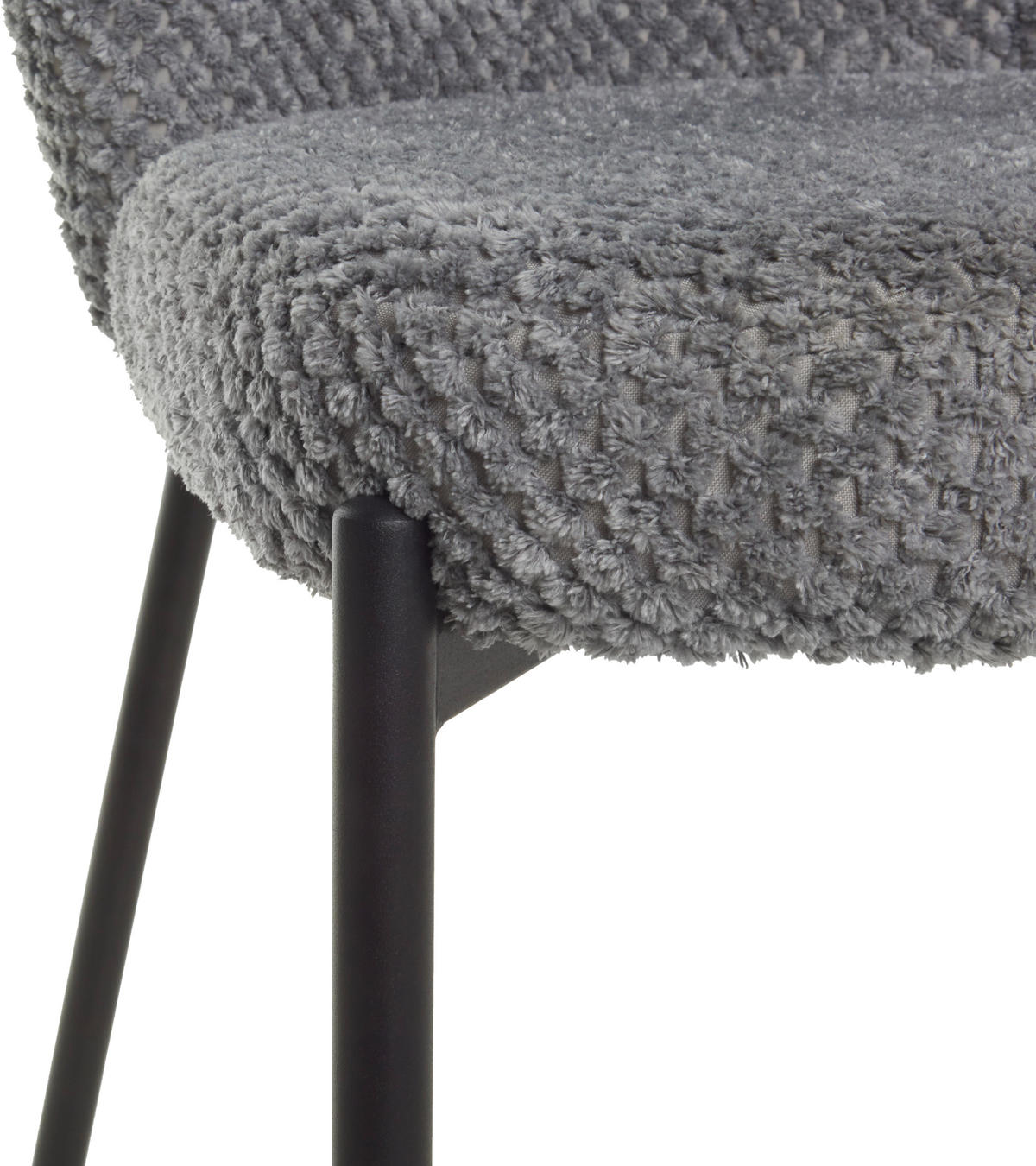 STUHL Struktur Grau Pappel Sperrholz  - Schwarz/Grau, LIFESTYLE, Holz/Textil (55/79/59cm) - Livetastic