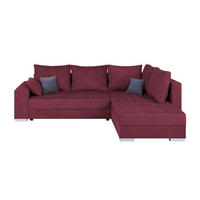 ECKSOFA Beere Webstoff  - Chromfarben/Beere, Design, Kunststoff/Textil (260/218cm) - P & B