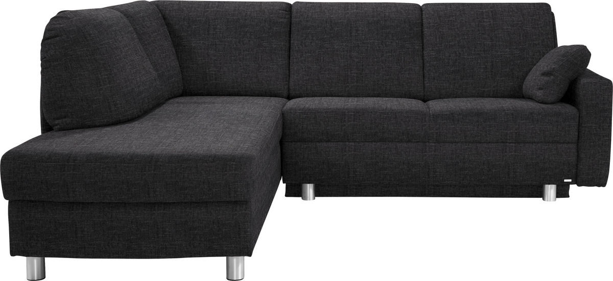 ECKSOFA in Chenille Anthrazit  208/227 cm  - Anthrazit/Alufarben, KONVENTIONELL, Textil/Metall (208/227cm) - Sedda