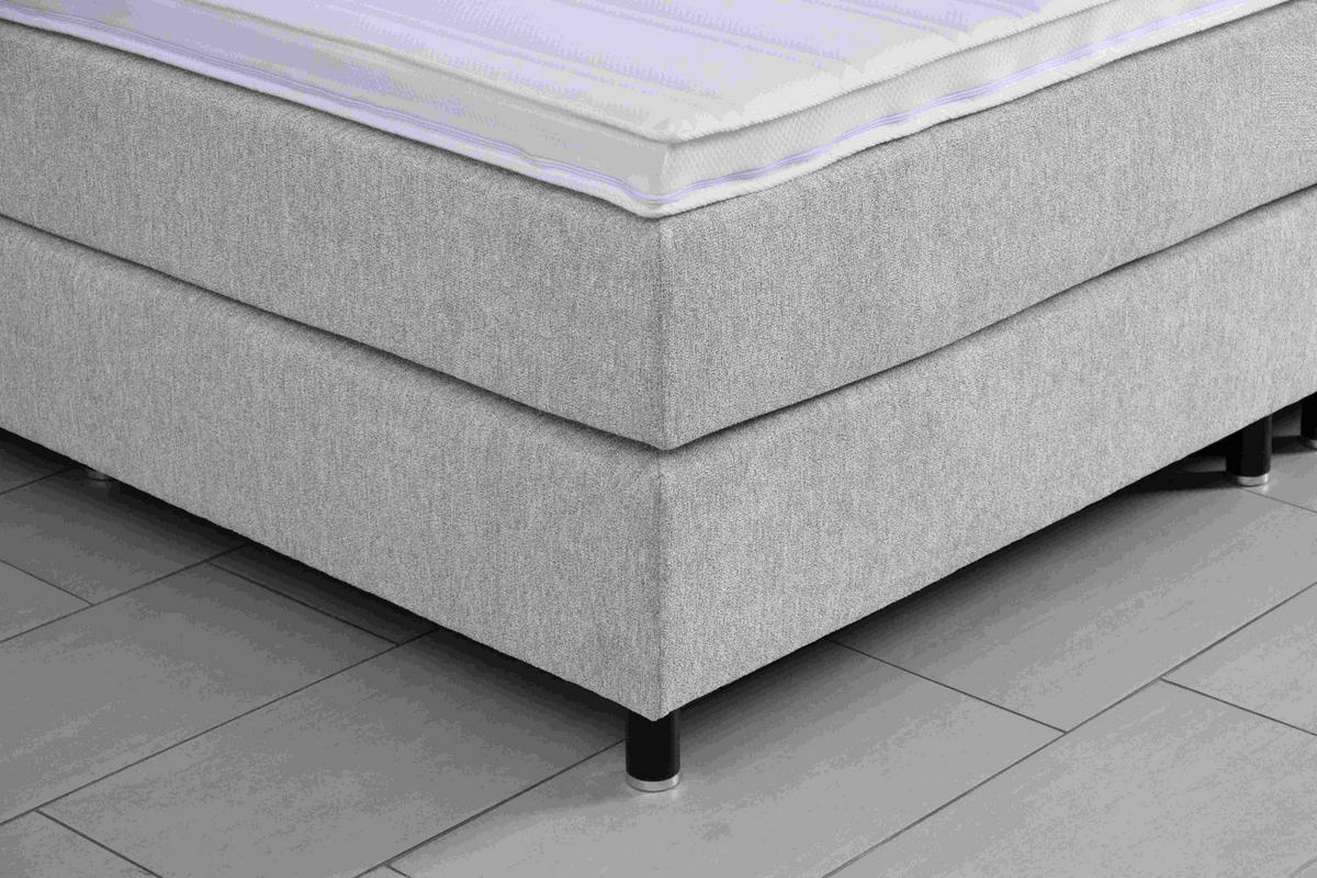 BOXSPRINGBETT 220/200 cm  in Greige  - Greige/Schwarz, Lifestyle, Holz/Textil (220/200cm) - home24