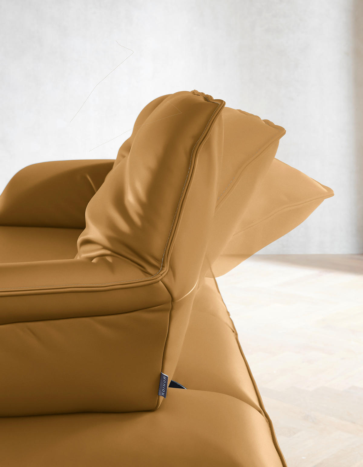 ECKSOFA in Echtleder Bernsteinfarben  - Beige/Bernsteinfarben, Design, Leder/Metall (169/252cm) - Koinor