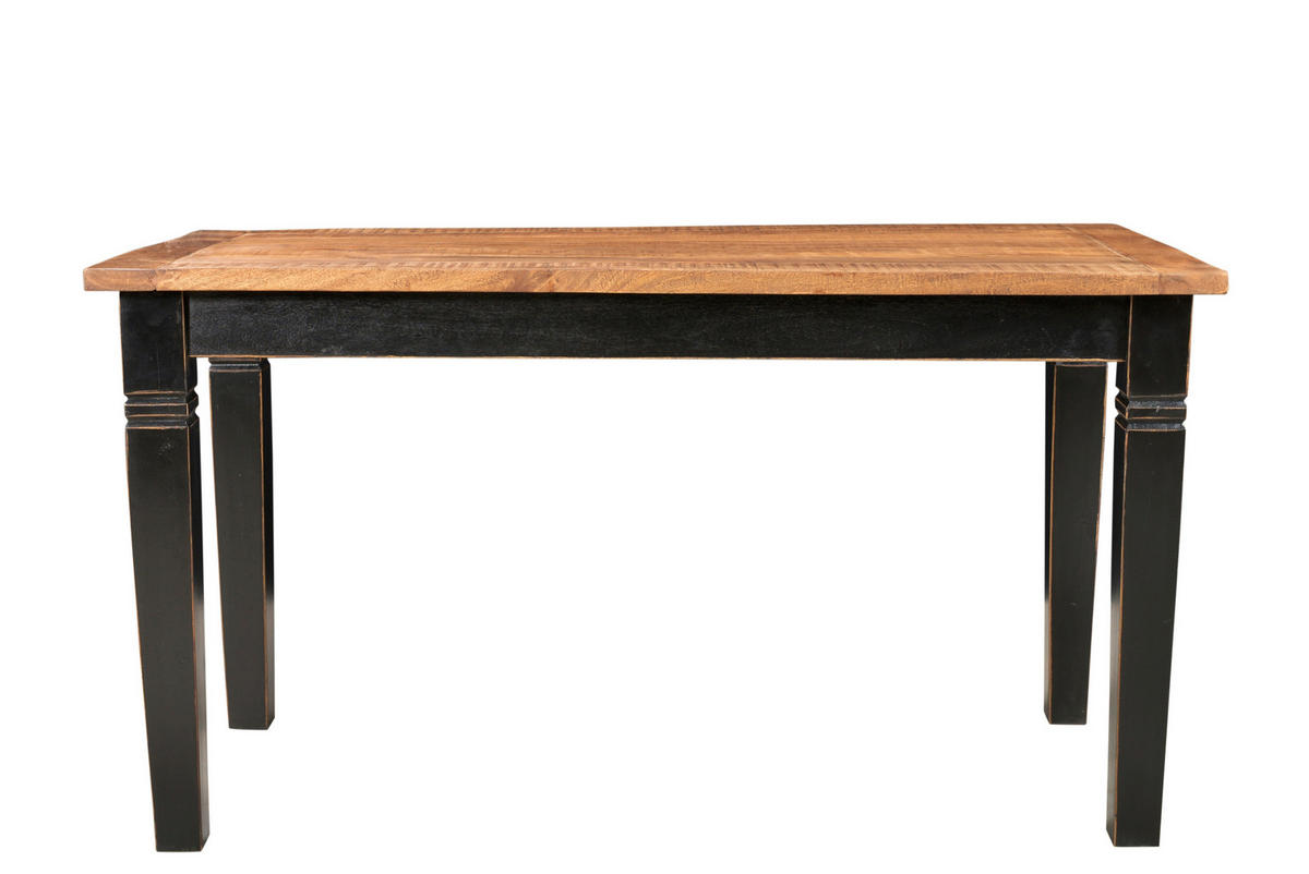 ESSTISCH 140/90/76 cm Echtholz  Holz rechteckig Schwarz, Honig  - Schwarz/Honig, MODERN, Holz (140/90/76cm) - MID.YOU