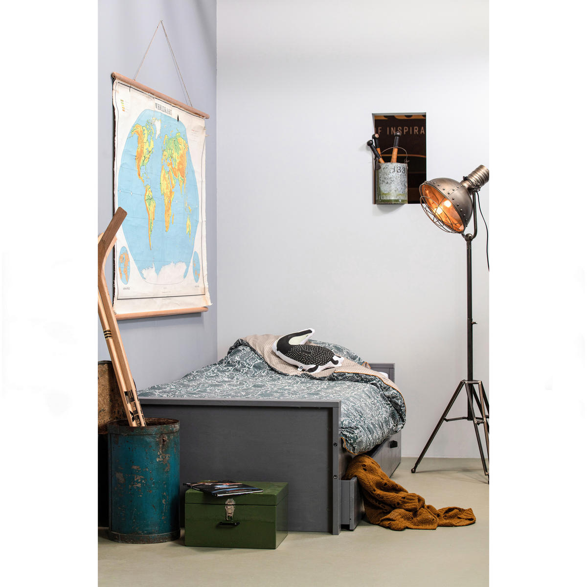 BETT 90/200 cm  in Grau  - Grau, Design, Holz (90/200cm) - Livetastic
