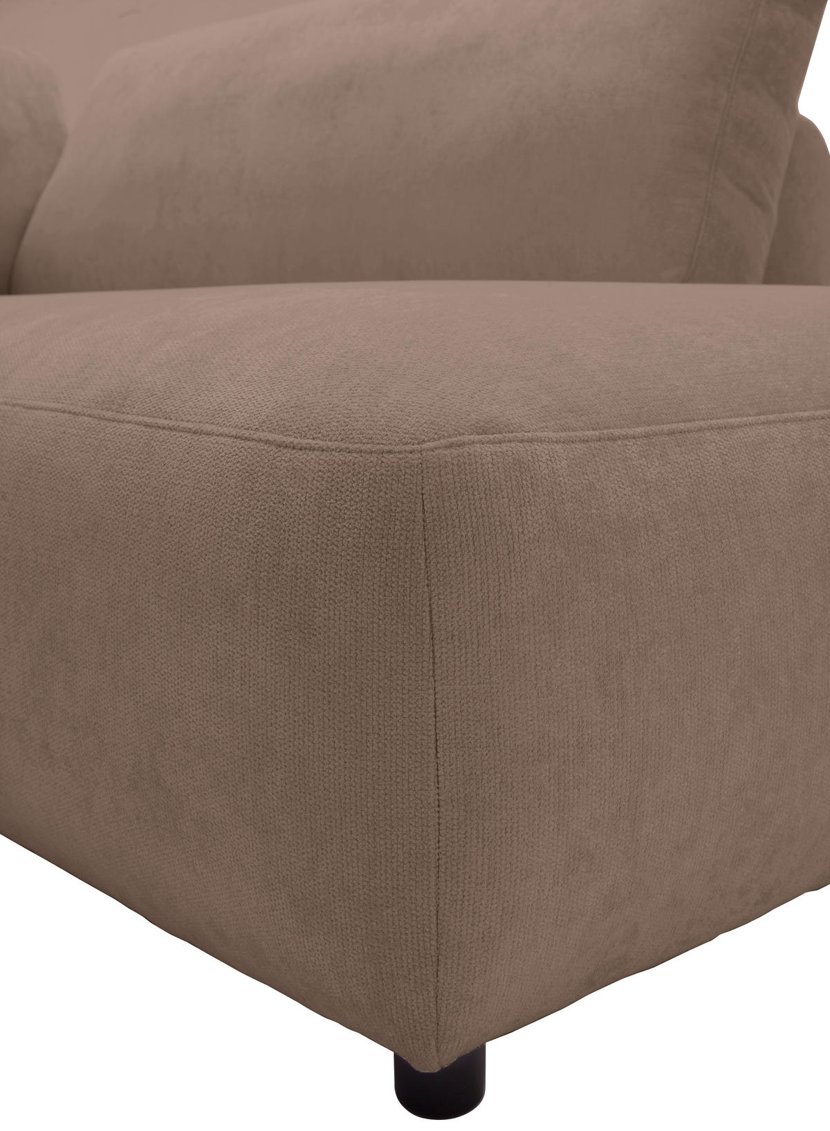 ECKSOFA  in Chenille Taupe  307/224 cm  - Taupe/Schwarz, KONVENTIONELL, Kunststoff/Textil (307/224cm) - Hom`in