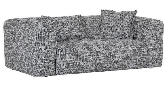 3-SITZER-SOFA Chenille Grau, Schwarz, Weiß  - Schwarz/Weiß, Design, Kunststoff/Textil (205/70/109cm) - Landscape